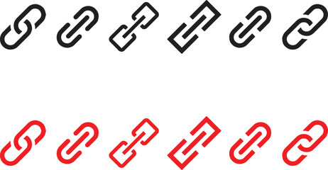 link, chain, connection, network, internet, web, url, hyperlink, symbol, icon, technology, digital, secure, relationship, partnership, unity, strength, outline, solid, black, red, vector, graphic, des