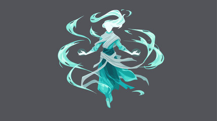 Mystical figure with fluid energy