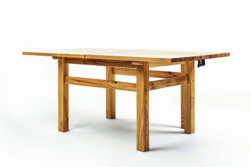 Fototapeta premium A wooden dining table with a simple design and sturdy construction, suitable for meals and gatherings.