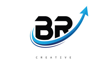 BR Letter Logo with Dynamic Arrow Swoosh – Modern Business Branding, Growth, Progress & Innovation Symbol