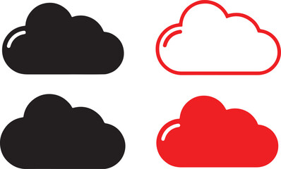 cloud, icon, symbol, weather, technology, storage, data, internet, black, red, outline, silhouette, isolated, white background, graphic, design, digital, simple, modern, communication, network, abstra