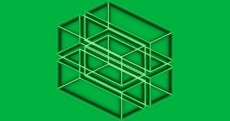 Neon cluster opening on transparent background merging into prism rotating and reconverting in loop - Powered by Adobe