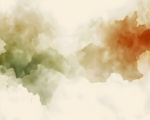 Abstract Watercolor Background Green Brown Beige Illustration