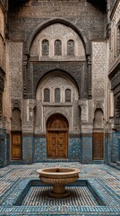 Obraz premium Ancient courtyard with arched entryway