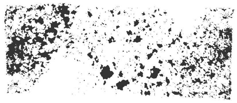Sponge texture paint effect. Grunge brush stamp. Vector spray element. Distressed stamp, splatter sprinkles. Isolated black grunge letterpress stain element overlay. Grainy texture on transparent bg