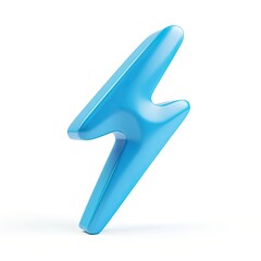 A glossy blue lightning bolt symbol representing energy or power.