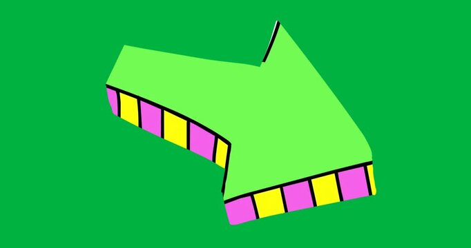 On animation start, arrow fixed triggers stripes sliding left and looping on transparent background