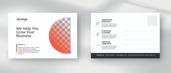 Clean Corporate Business Postcard Template Minimal Marketing Flyer
