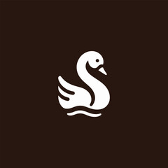Elegant Swan Emblematic Symbol on Dark Backdrop
