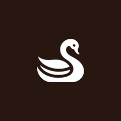 Bold Minimalist Swan Logo Design in Elegant White Style