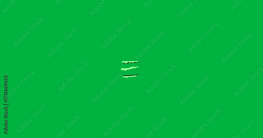 Poster on load three green brushstrokes staying static on transparent backdrop representing minimal design