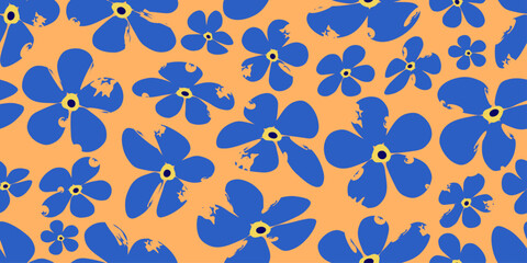 Batik hand drawn flowers, seamless patterns with floral for fabric, textiles, clothing, wallpaper, wall art, cover, banner, home decor, abstract backgrounds.