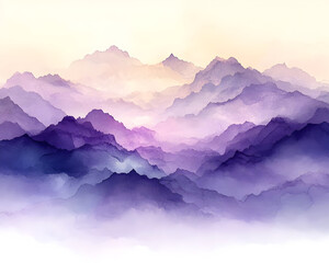 Purple Mountain Range Abstract Background Illustration