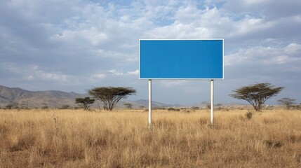 Empty Billboard in a Dry Landscape