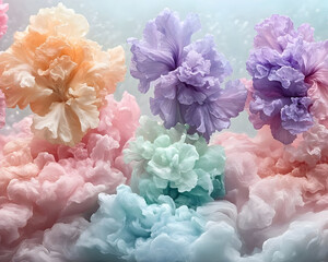 Pastel Flower Ink Abstract Background Illustration