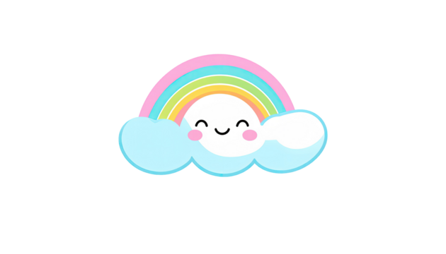 Cute rainbow and cloud graphic