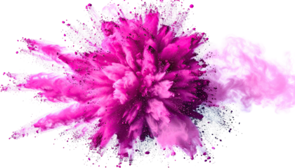 Abstract explosion of pink and white powder