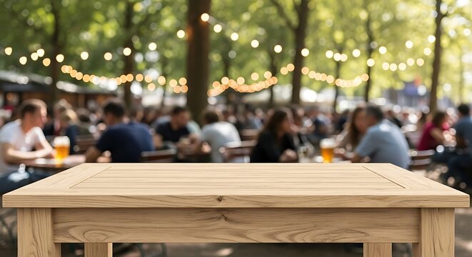 Outdoor Patio Dining Area with People.