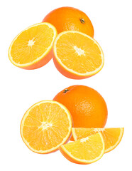 sliced and whole fresh oranges