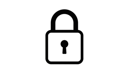Simple padlock icon on black background