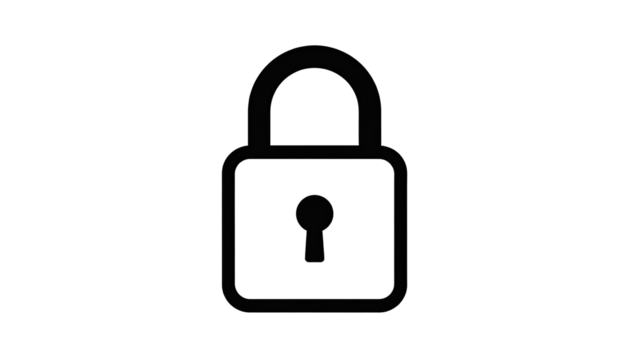 Simple padlock icon on black background
