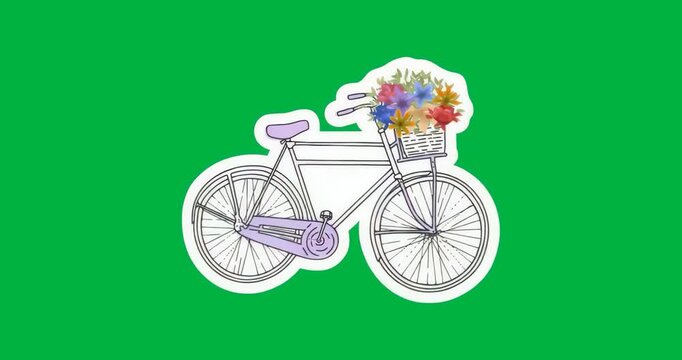 on frame update aura pulsing around bike with leaf basket on transparent background for glow