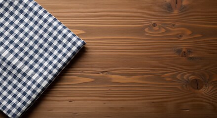 Tablecloth on Wooden Tabletop.