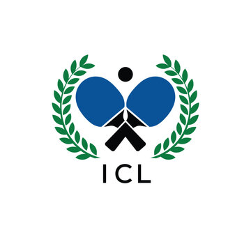 ICL Table Tennis Company logo. ICL Ping Pong Sports paddle logo design for entrepreneur and business. ICL Branding Design best icon.
