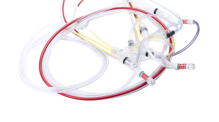 Surgical suction tube, operation theater instrument, (clean modern detail, transparent isolated background