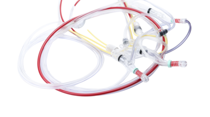 Surgical suction tube, operation theater instrument, (clean modern detail, transparent isolated background