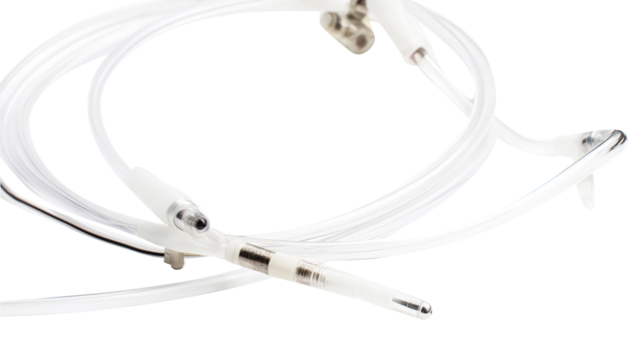 Surgical suction tube, operation theater instrument, (clean modern detail, transparent isolated background