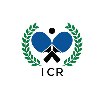 ICR Table Tennis Company logo. ICR Ping Pong Sports paddle logo design for entrepreneur and business. ICR Branding Design best icon.
