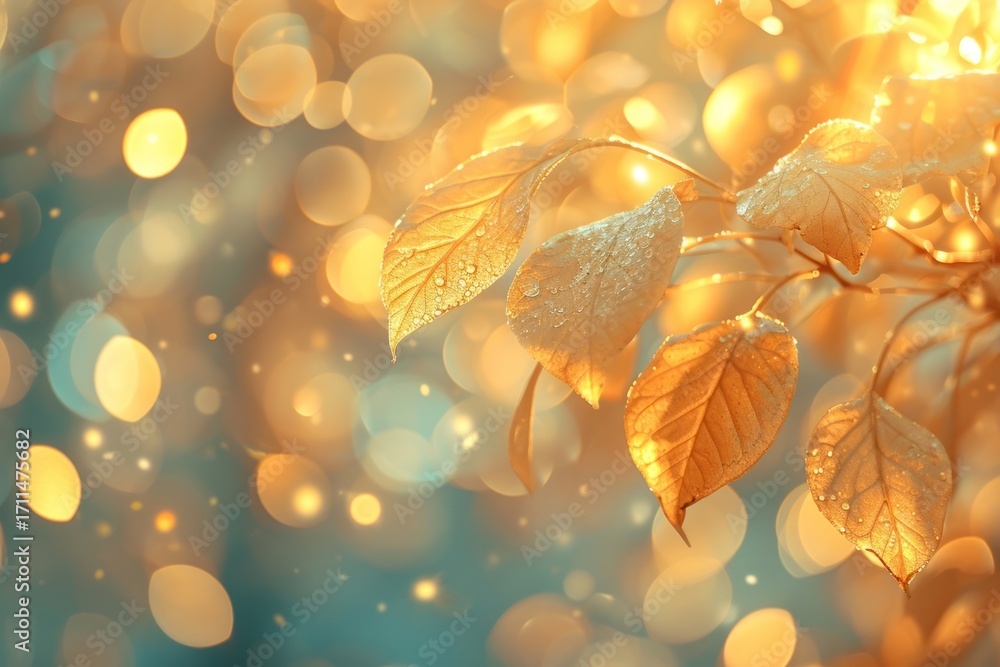 Poster leaf pattern bokeh effect background light backgrounds sunlight.