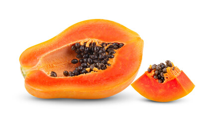 papaya isolated on transparent png (Image from camera)