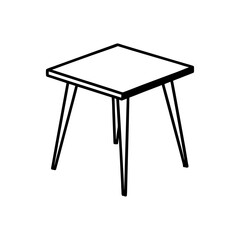 Illustration of a square shaped small table on transparent background