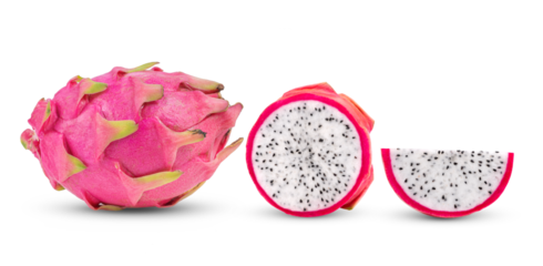dragon fruit isolated on transparent png (Image from camera)