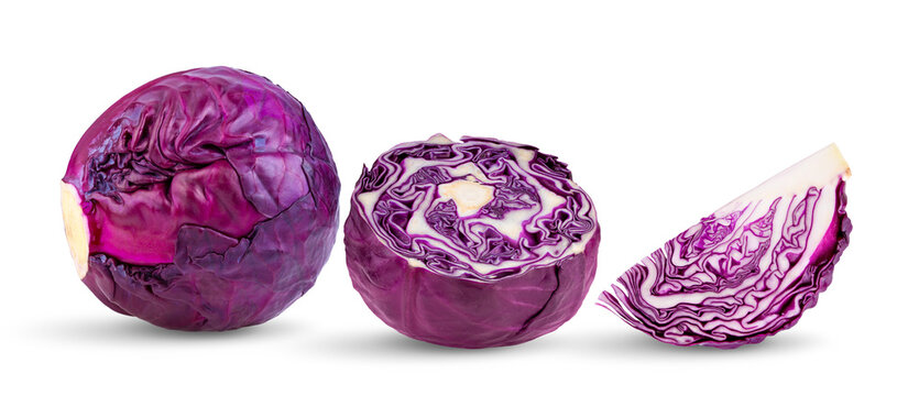 Red cabbage  isolated on transparent png (Image from camera)