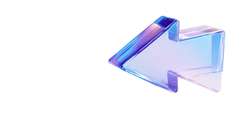 3D iridescent left arrow