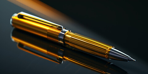 Elegant Professional Gold Pen Casting Subtle Reflection