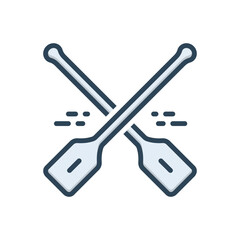 Color illustration icon for paddle