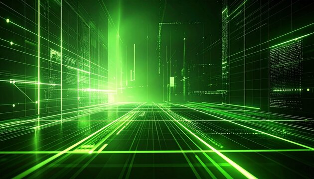 Abstract green light trails design