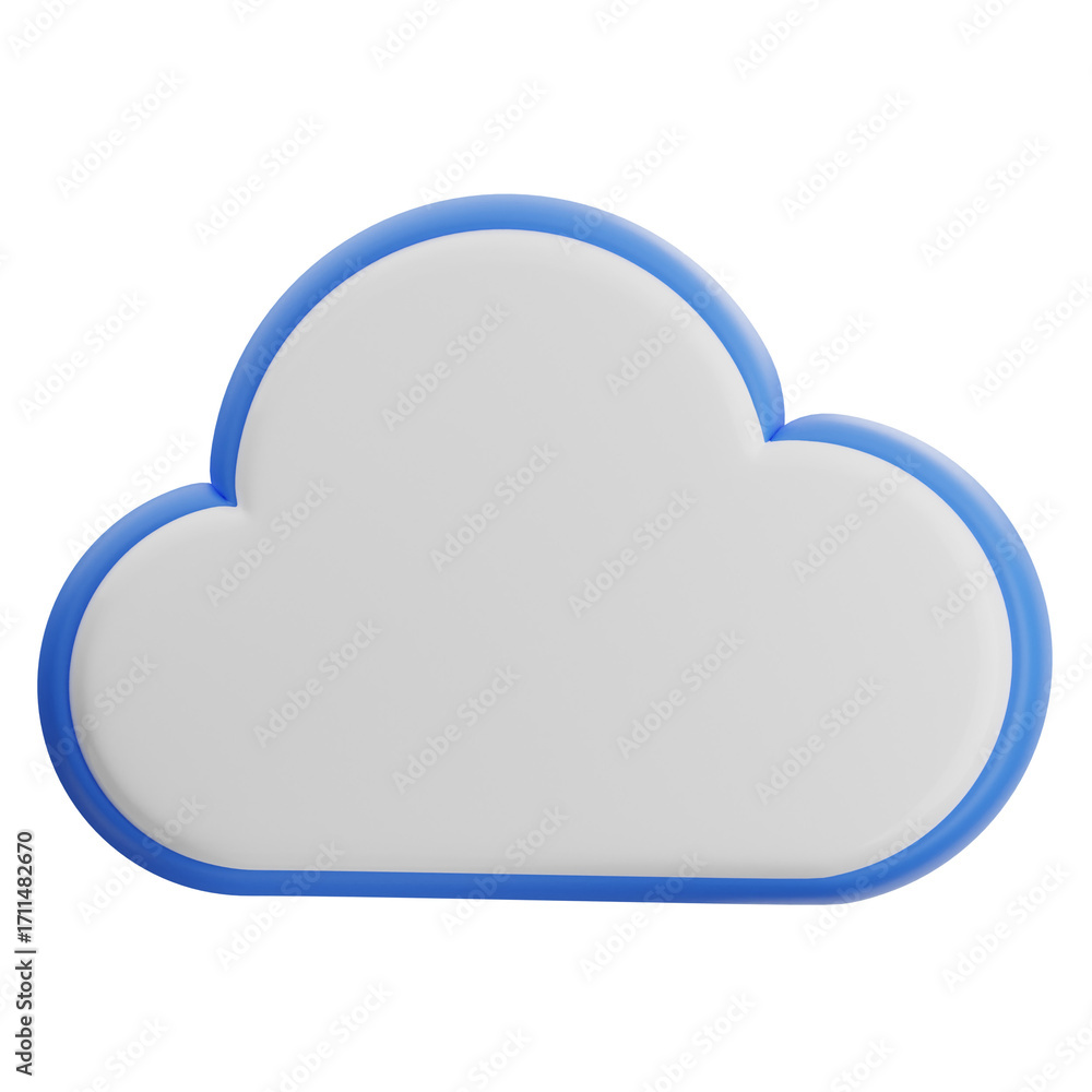 Aufkleber 3d cloud computing icon floating on transparent background