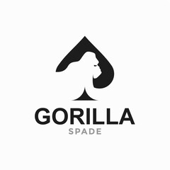 gorilla and spade in negative space logo
