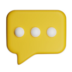 Yellow speech bubble showing typing status on transparent background