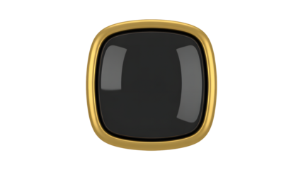 Elegant gold frame design with glossy black center, perfect for branding and logos