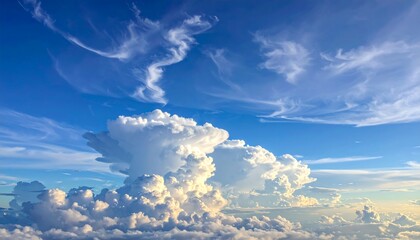 Dramatic cloudscape in a vibrant blue sky