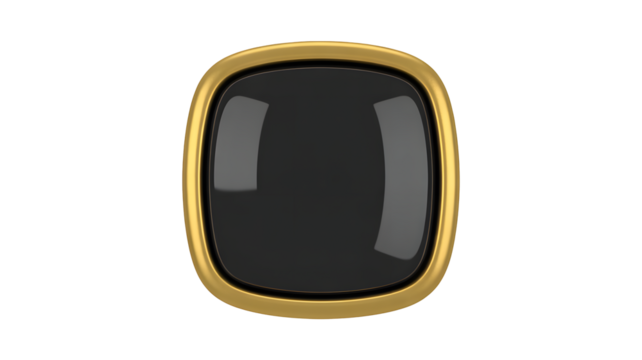 Elegant gold frame design with glossy black center, perfect for branding and logos