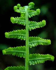fern leaf isolated on black