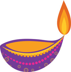 Traditional Decorative Diwali Diya Illustration Indian Festive Oil Lamp