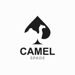 camel and spade in negative space logo